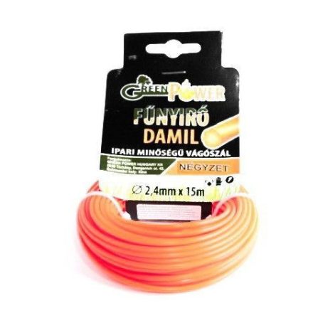 LEVGP0029 Fűnyíró damil 2,4mmx15m négyzet,profi